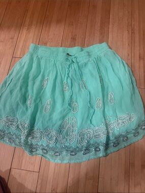 RAGA Mint Green Beaded Circle Skirt
